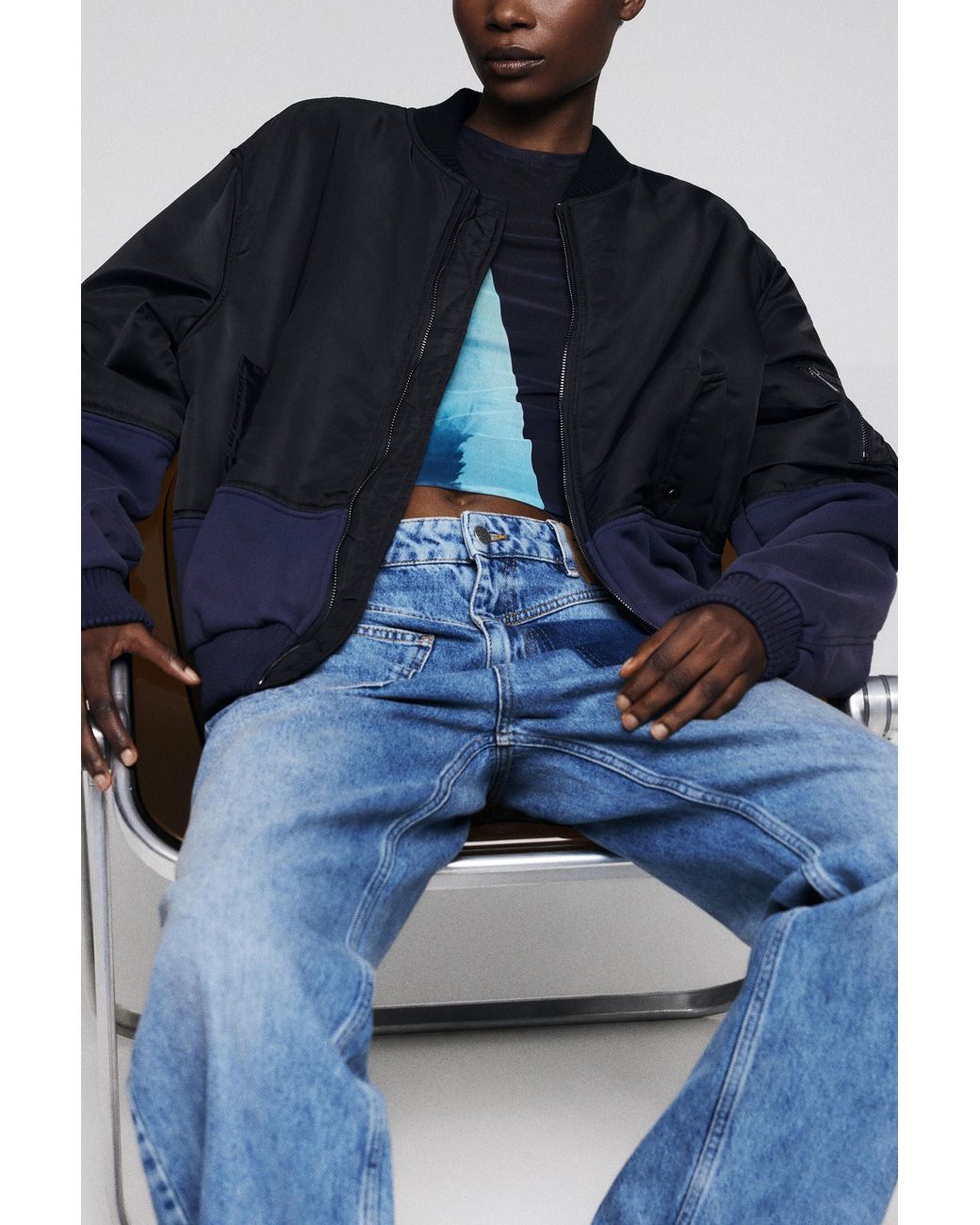 Desigual Blue Bomber Jacket Botter
