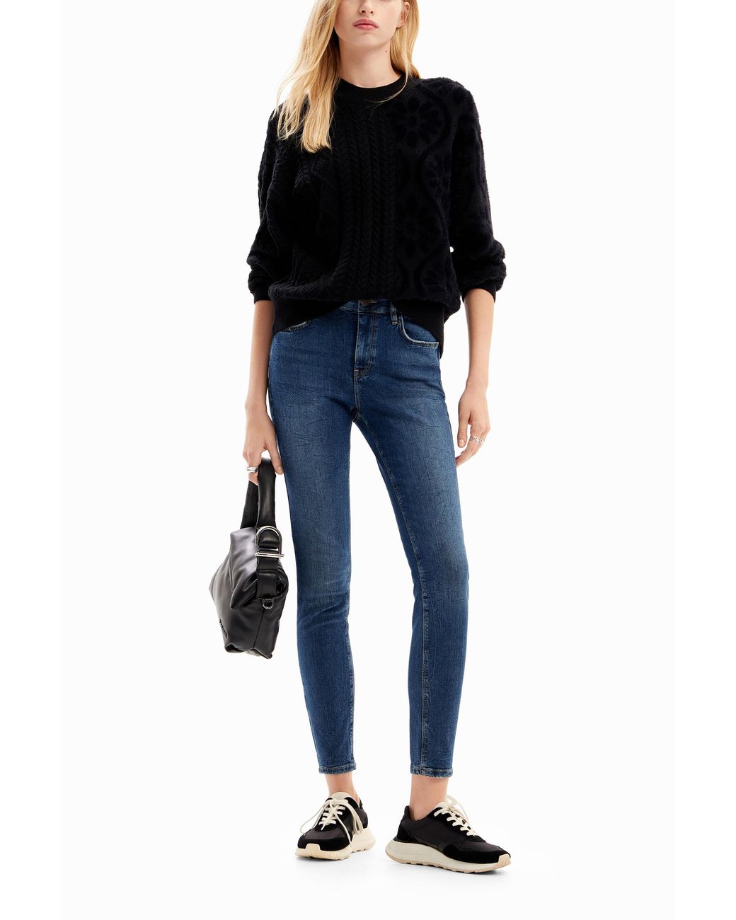 Desigual Blue Push-Up Skinny Jeans, Cotton