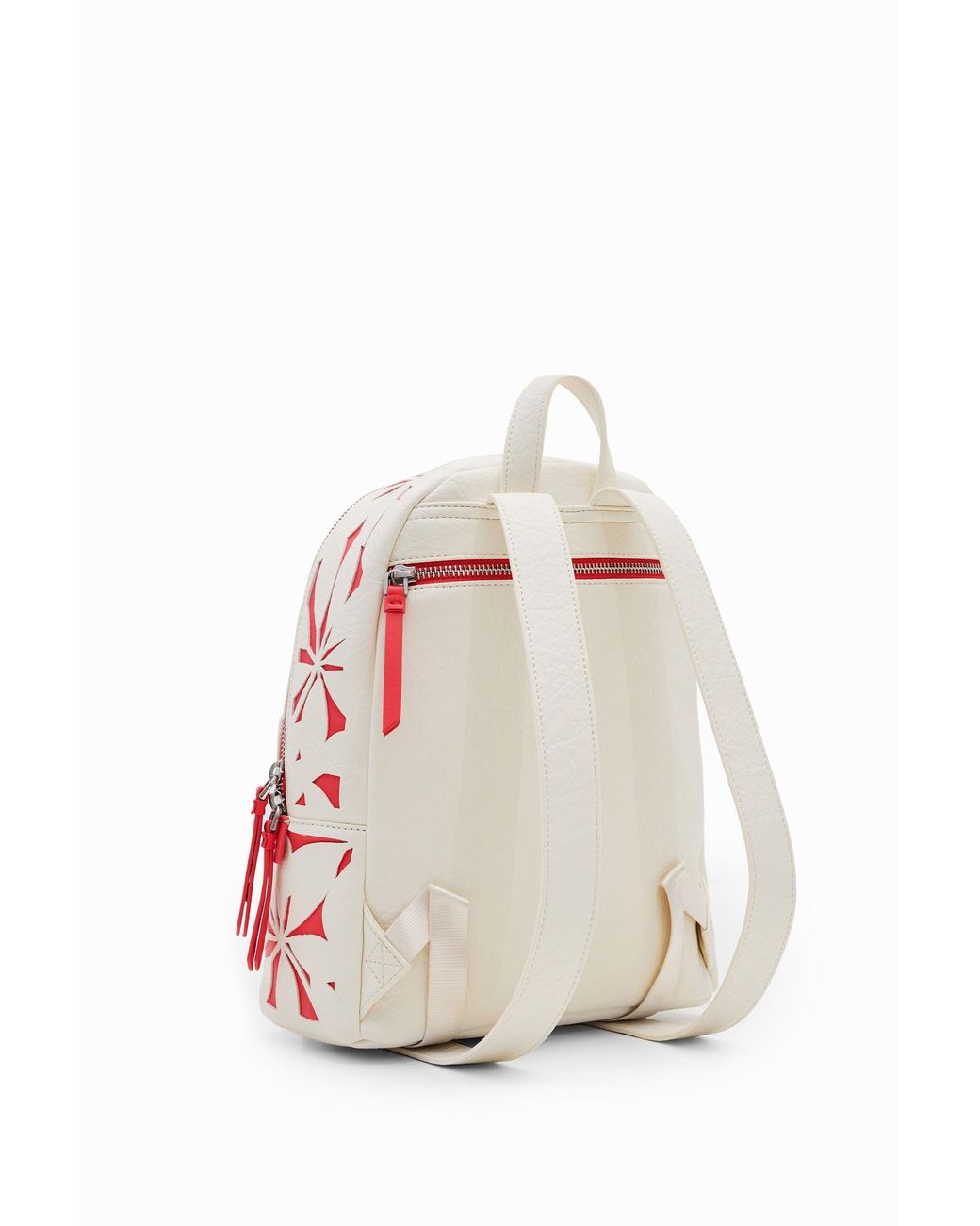 Desigual Red S Die-Cut Flowers Backpack, Polyurethane