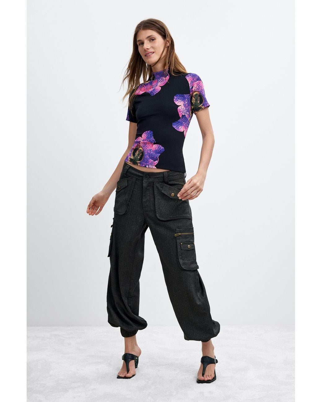 Desigual Black Printed Lacroix T-Shirt, Viscose
