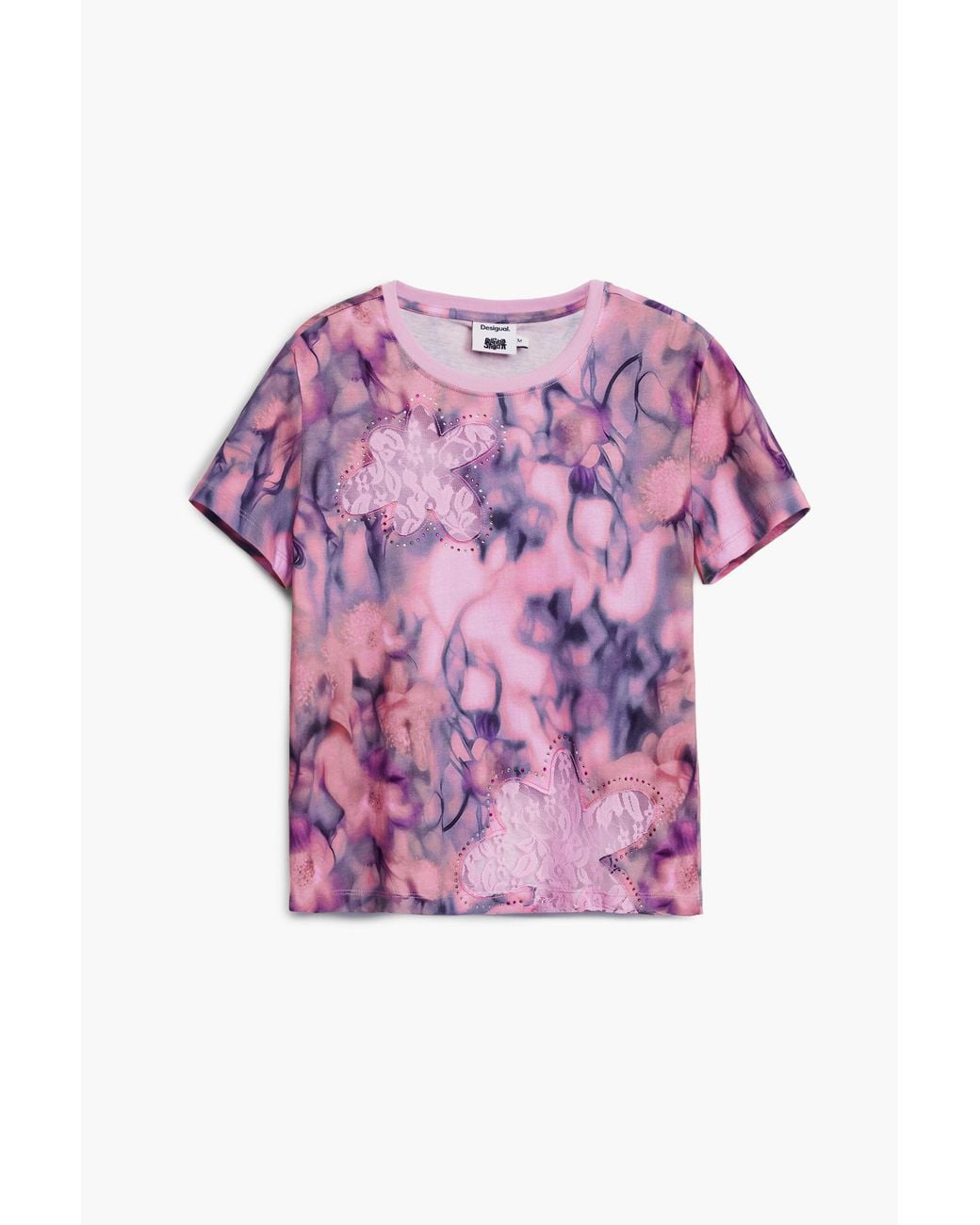 Desigual Purple Collina Strada Floral T-Shirt, Cotton