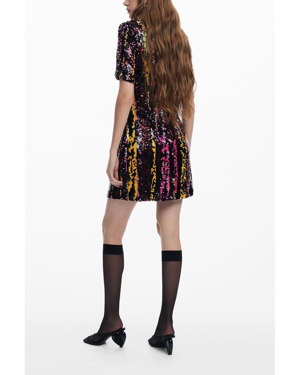 Desigual Multicolor Sequin Short Dress, Polyester