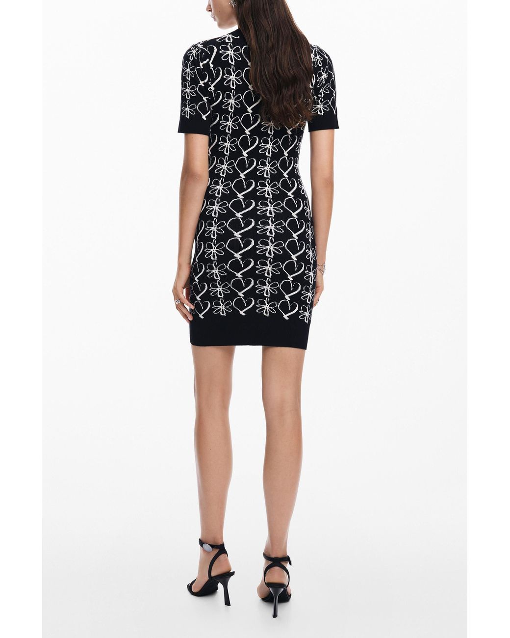Desigual Black Printed Mini Dress M. Christian Lacroix