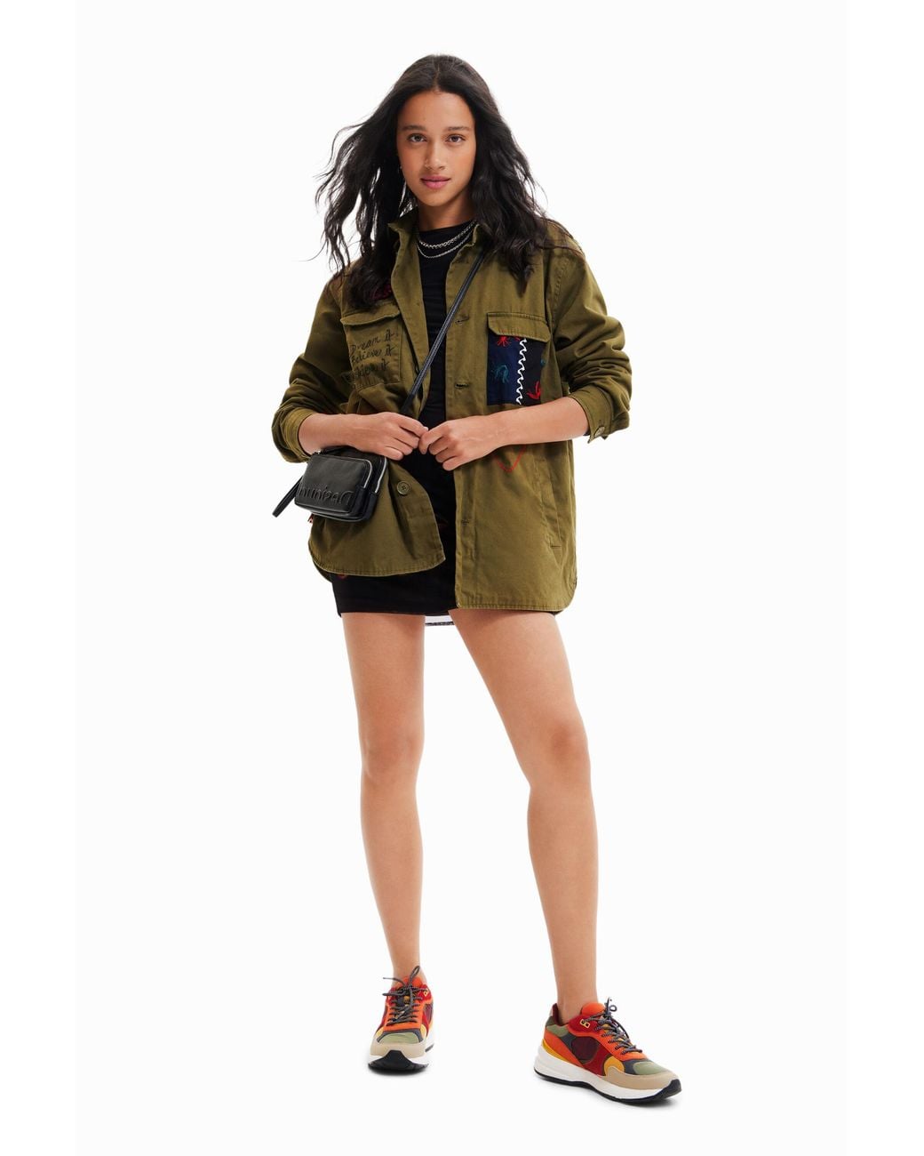 Desigual Green Christian Lacroix Military Parka, Cotton