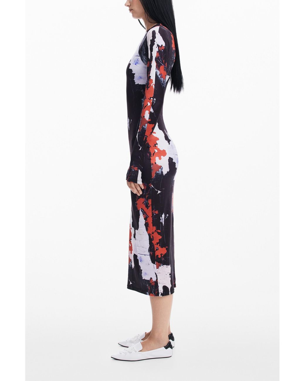 Desigual Blue Maitrepierre Printed Midi Dress, Polyester