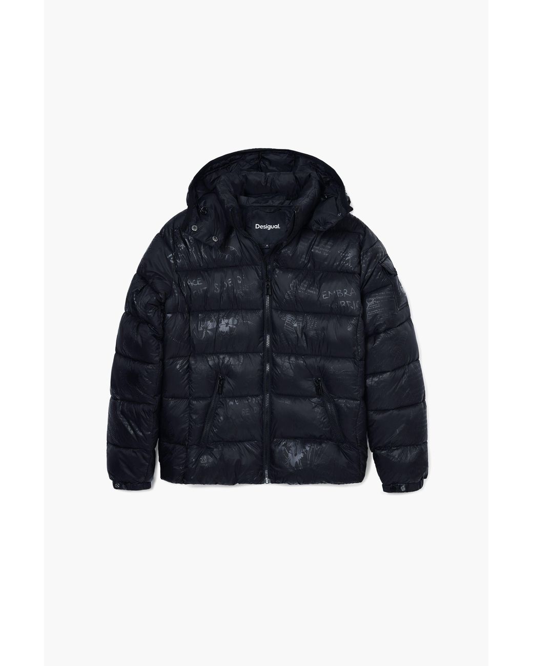 Desigual Blue Padded Coat, Polyamide