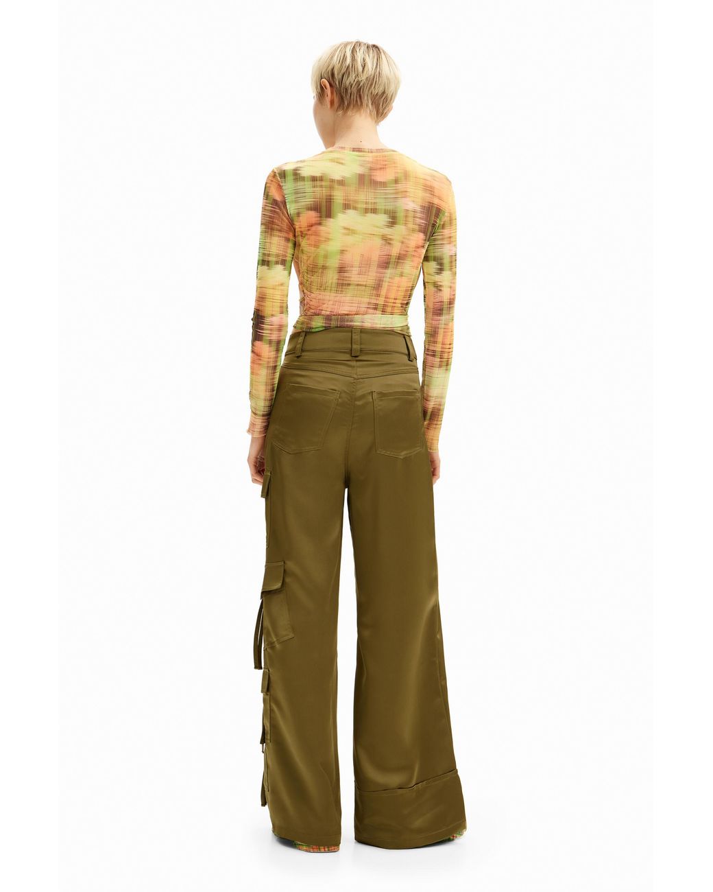Desigual Green Collina Strada Cargo Trousers, Polyester