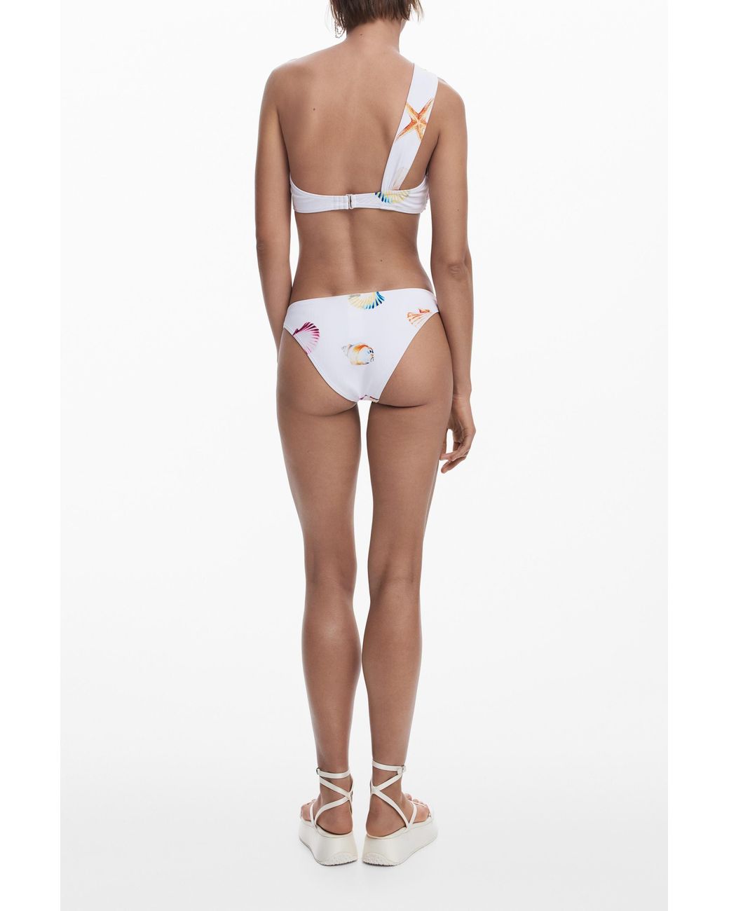 Desigual White Seashell Bikini Top