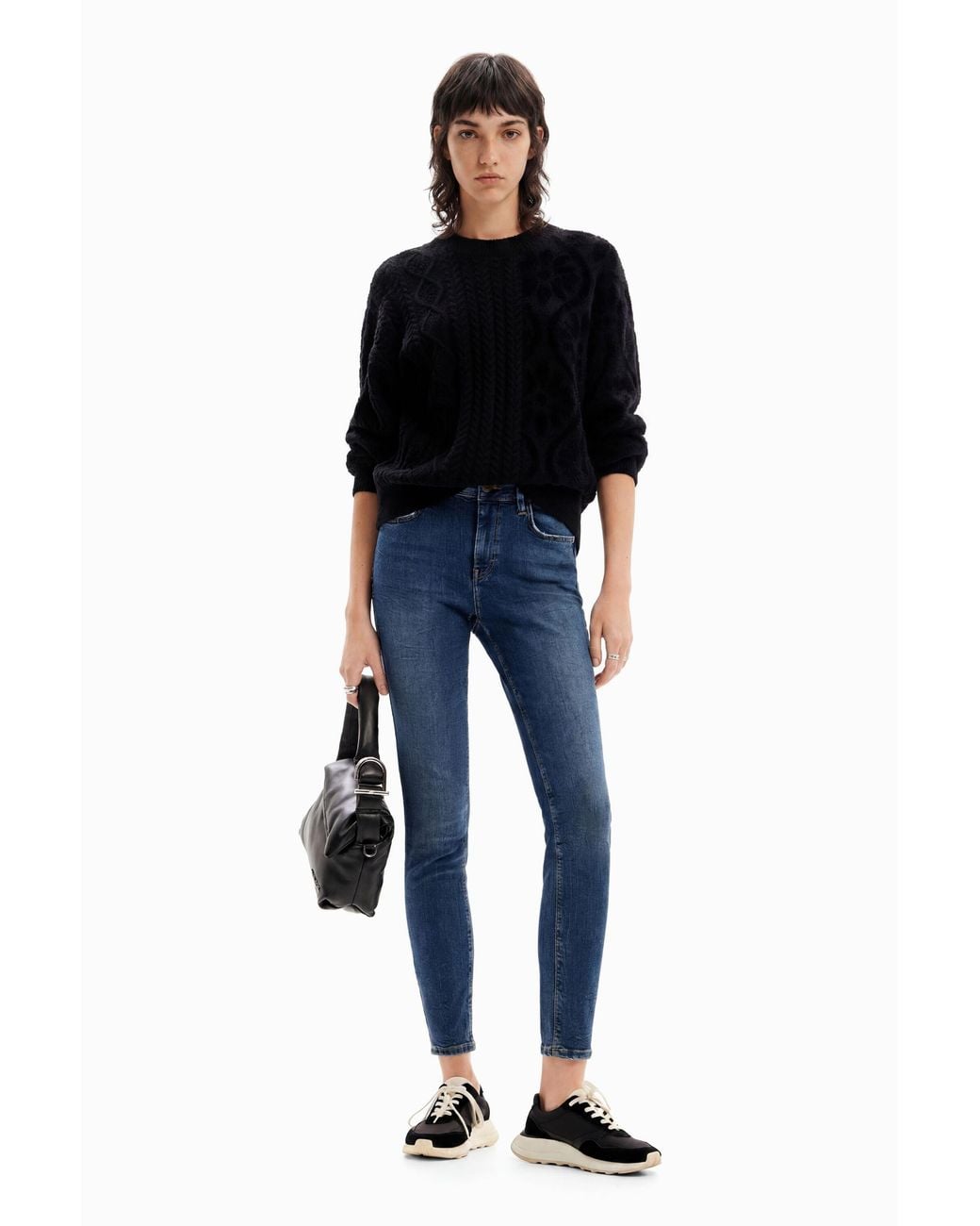 Desigual Blue Push-Up Skinny Jeans, Cotton