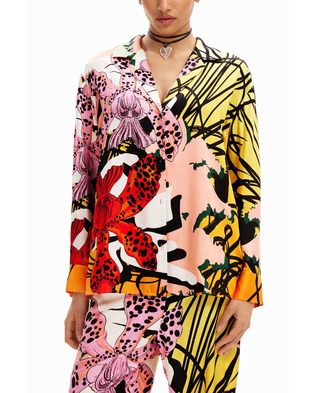 Desigual Red M. Christian Lacroix Orchid Shirt