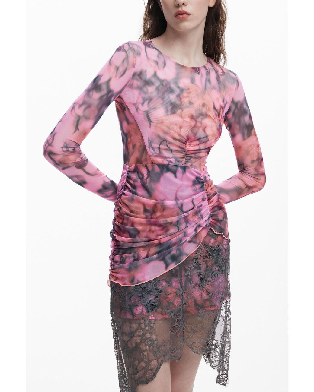 Desigual Red Collina Strada Asymmetrical Dress, Polyester