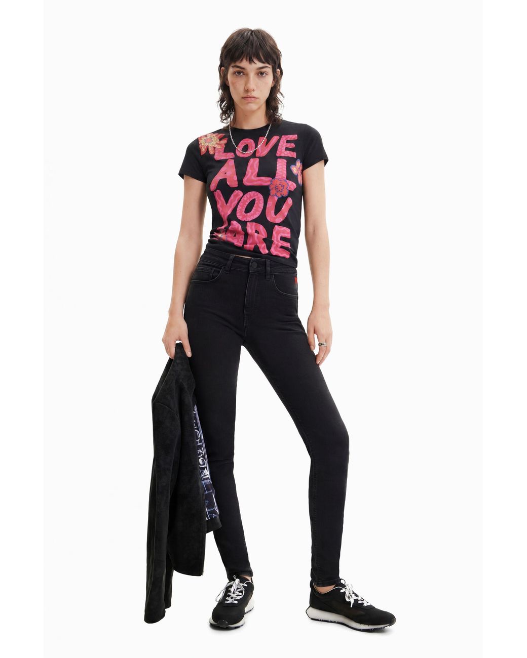 Desigual Black Push-Up Skinny Jeans, Cotton