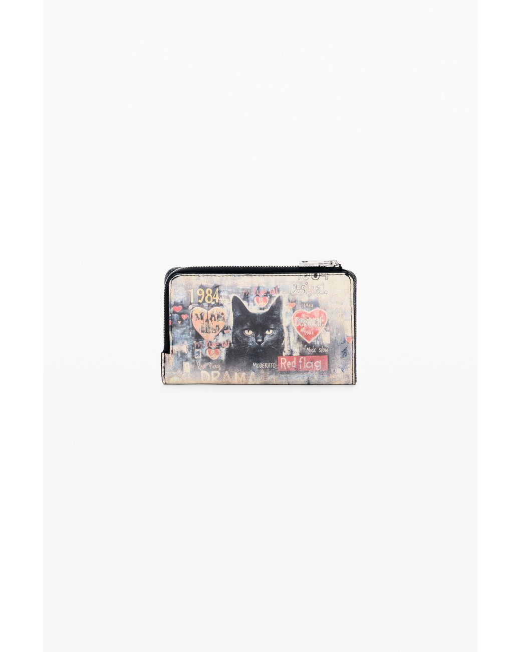 Desigual White Medium Printed Wallet, Polyurethane