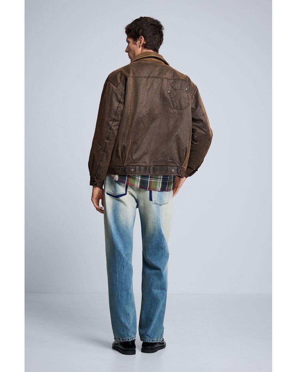 Desigual Blue Padded Jacket With Leather Effect for men
