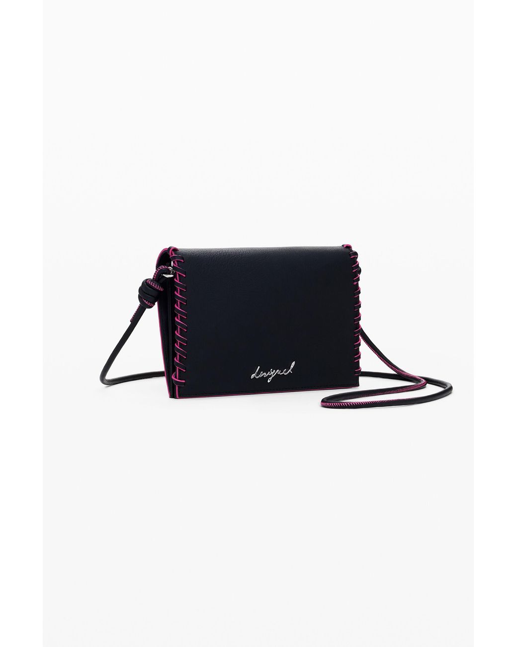 Desigual Blue Medium Crossbody Wallet With Stitching, Polyurethane