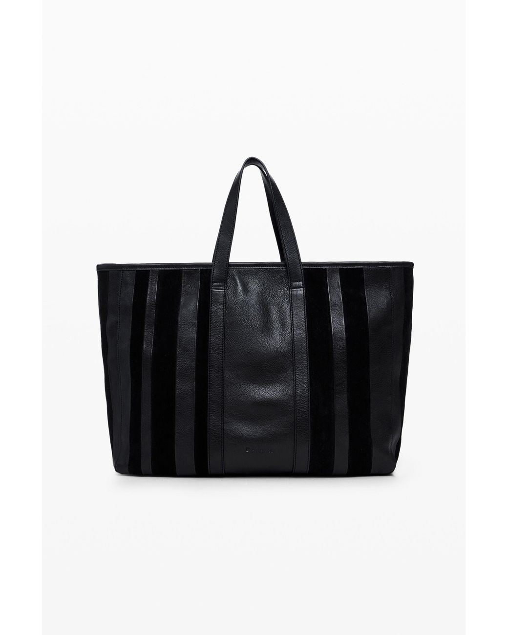 Desigual Black Leather Shopper Bag, Cow Leather