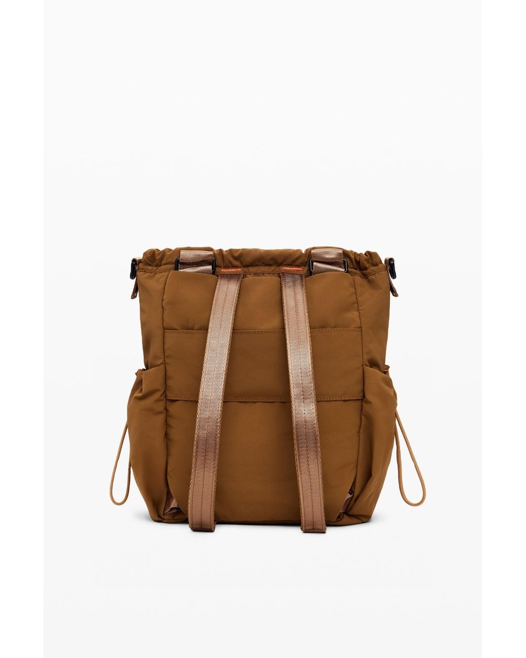 Desigual Brown Multi-Position Backpack With Drawstrings, Polyamide
