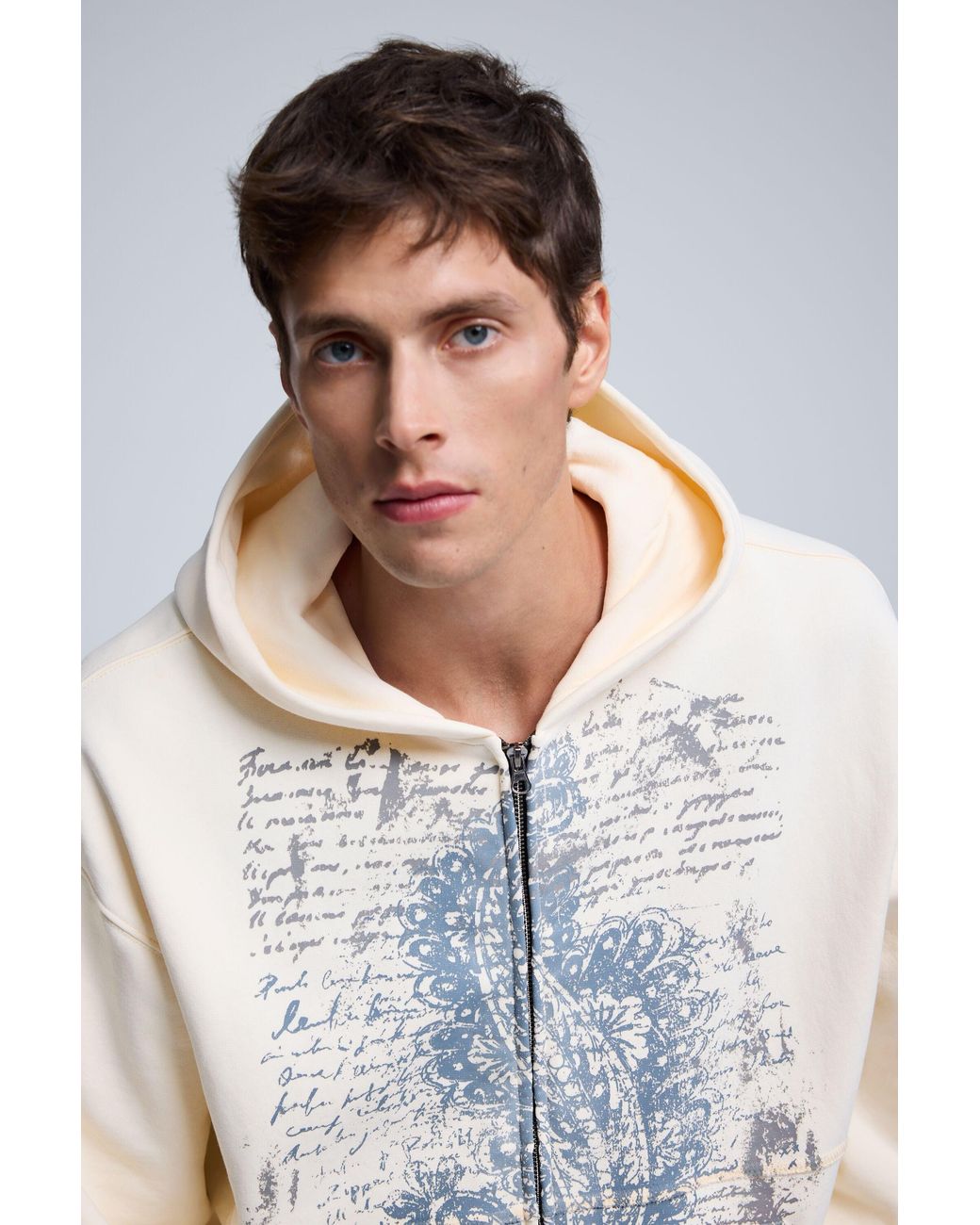 Desigual Blue Printed Sweatshirt, Cotton for men