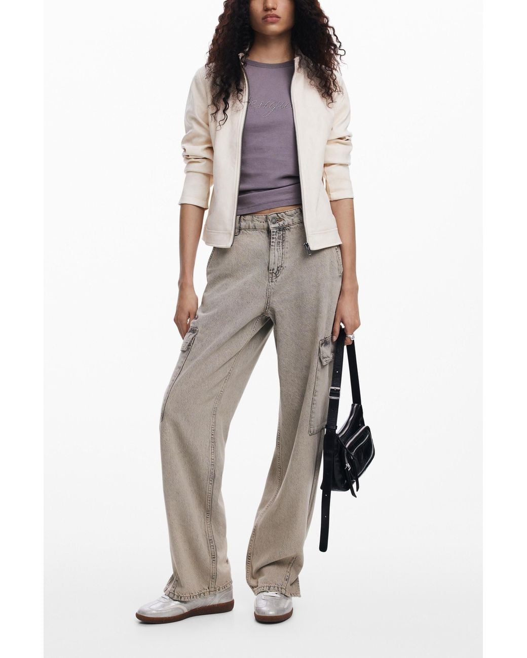 Desigual Natural Slim Biker Jacket, Polyester