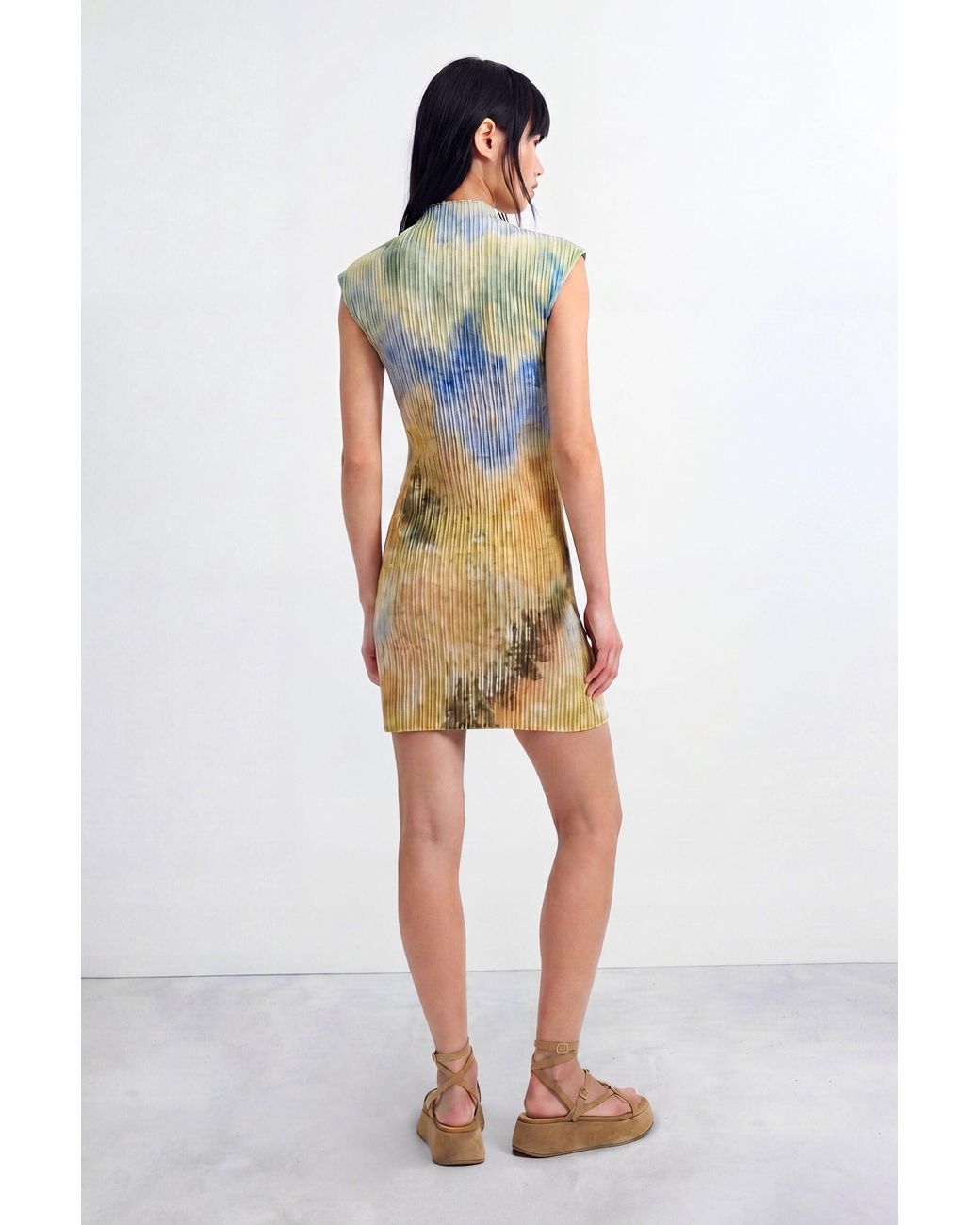 Desigual Blue Textured Dress, Polyester