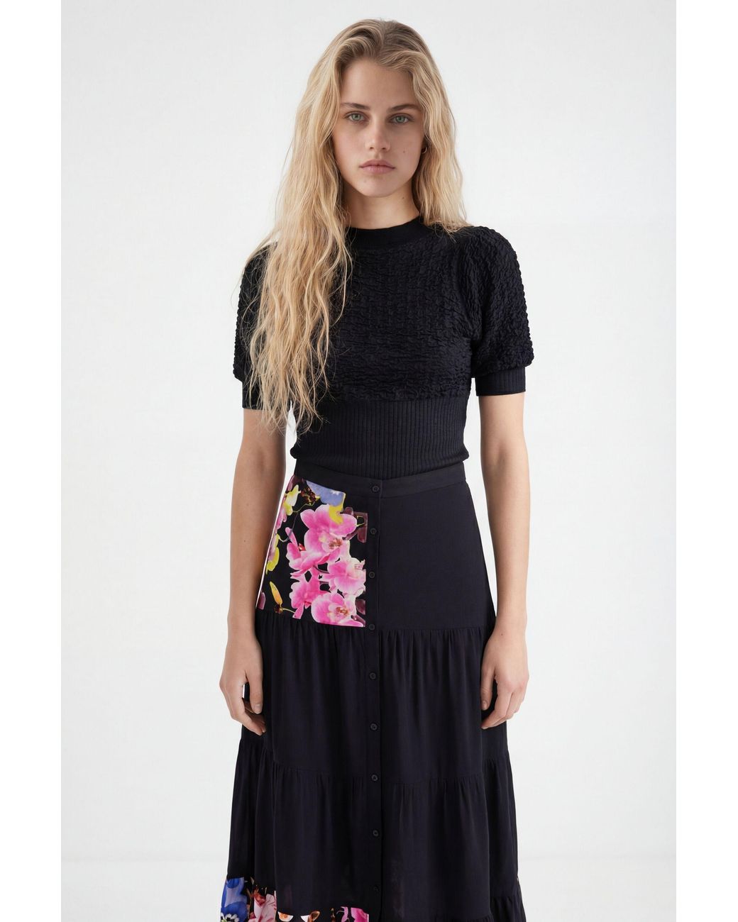 Desigual Black M. Christian Lacroix Long Skirt, Viscose