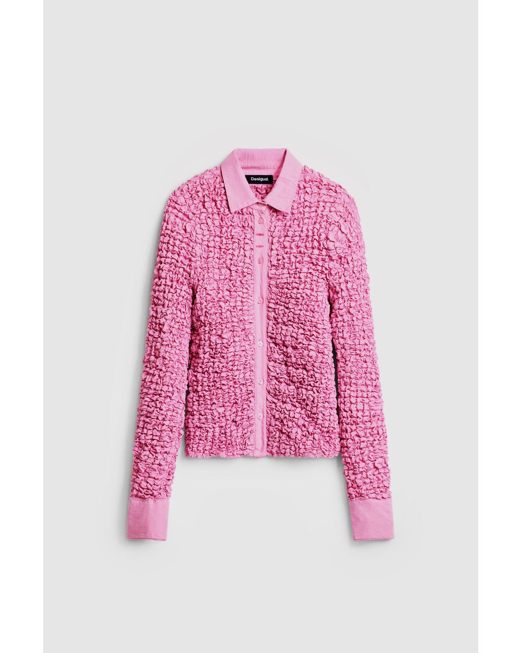 Desigual Pink Texture Shirt, Cotton