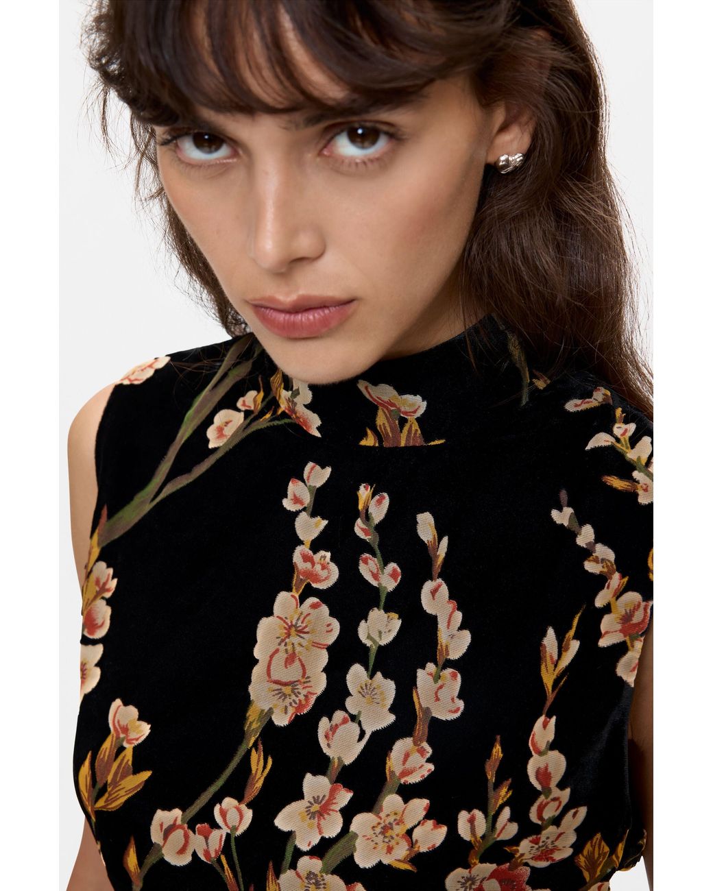 Desigual Black Velvet Floral Top