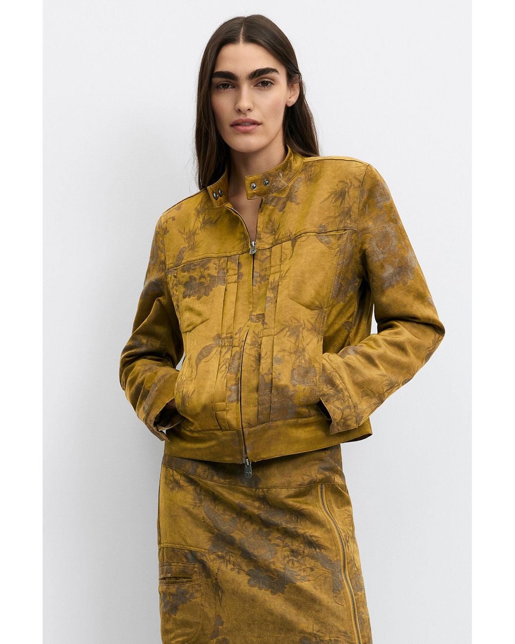 Desigual Green Regular Printed Jacket