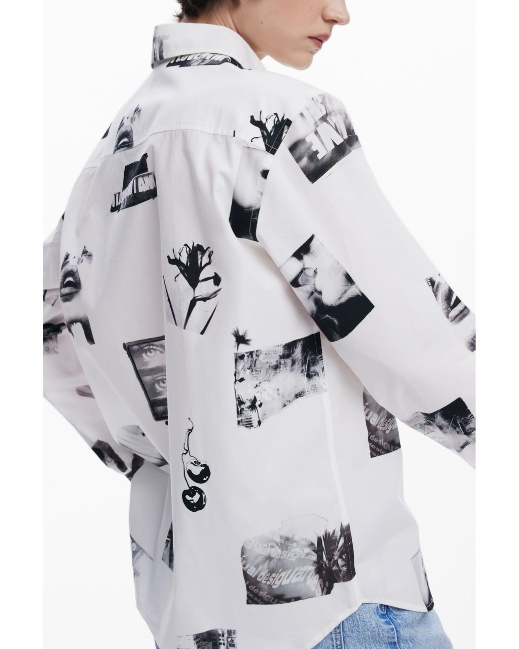 Desigual White Cotton Shirt Photos, Cotton