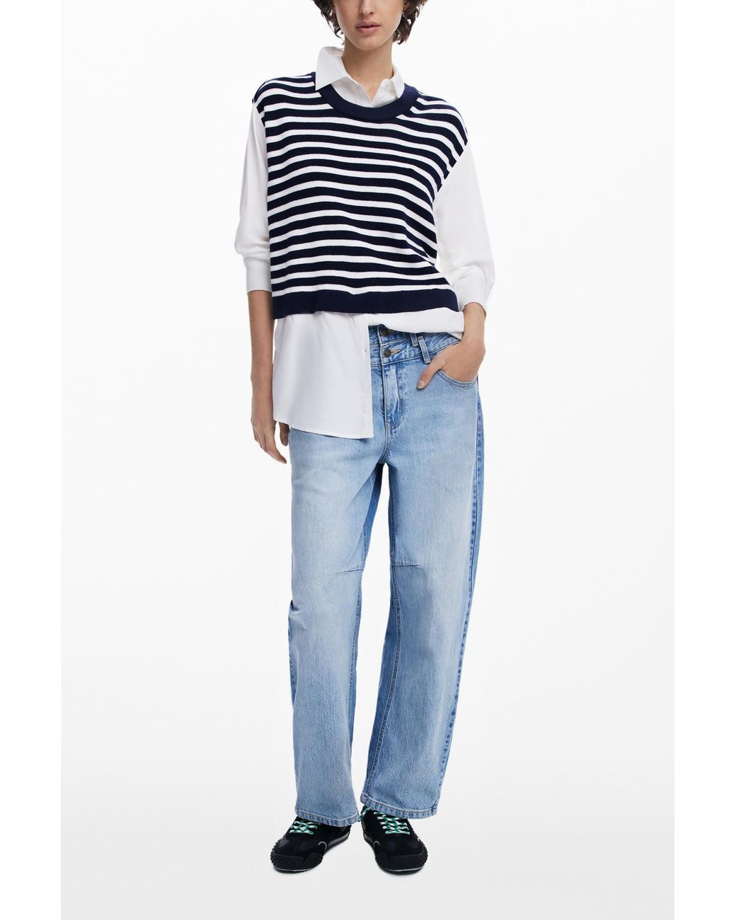 Desigual Blue Vest-Effect Shirt