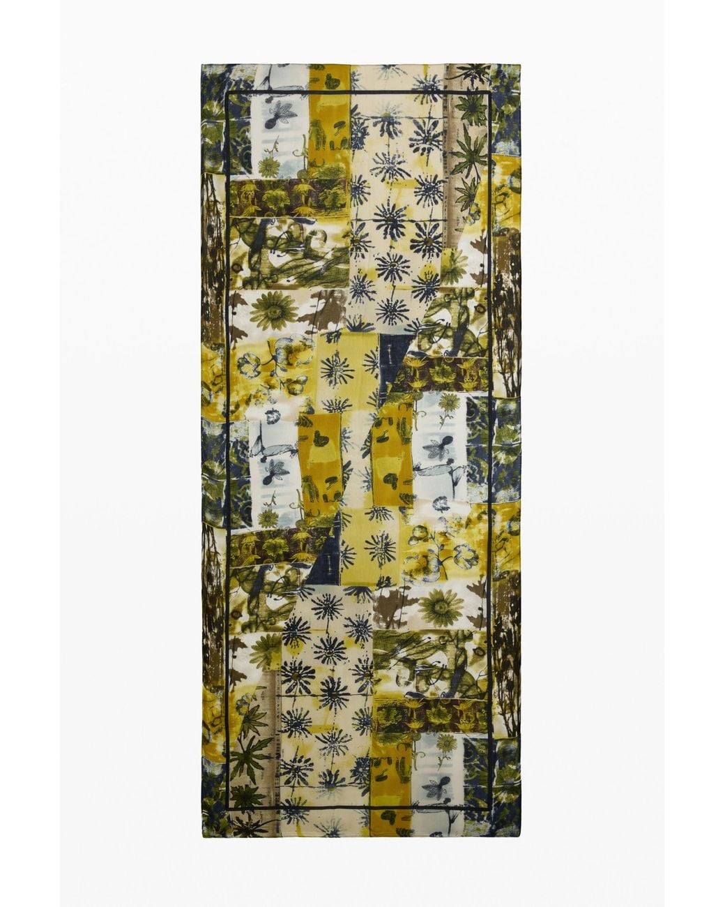 Desigual Green Rectangular Patterned Foulard, Viscose