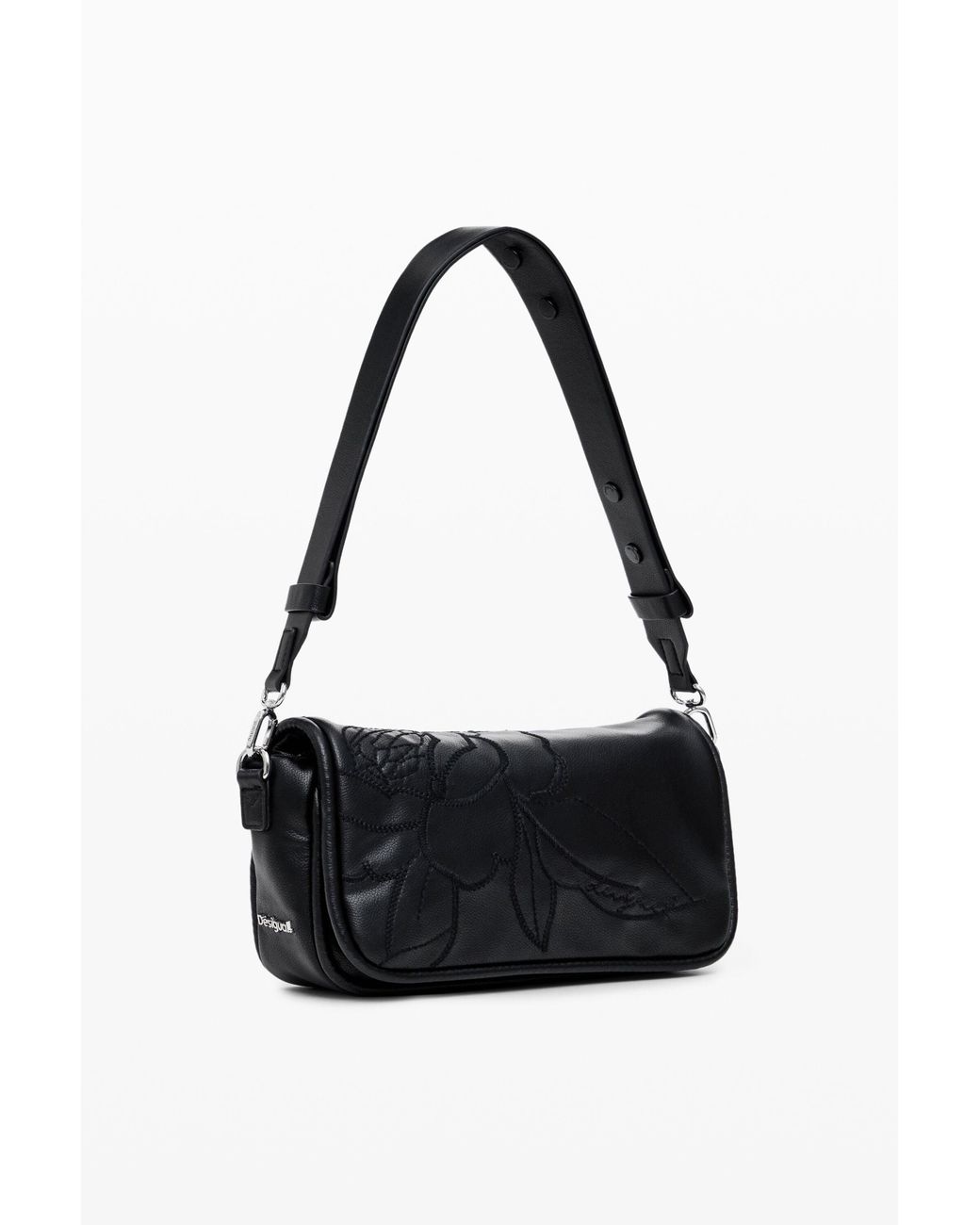 Desigual Black Floral Crossbody Bag, Polyurethane