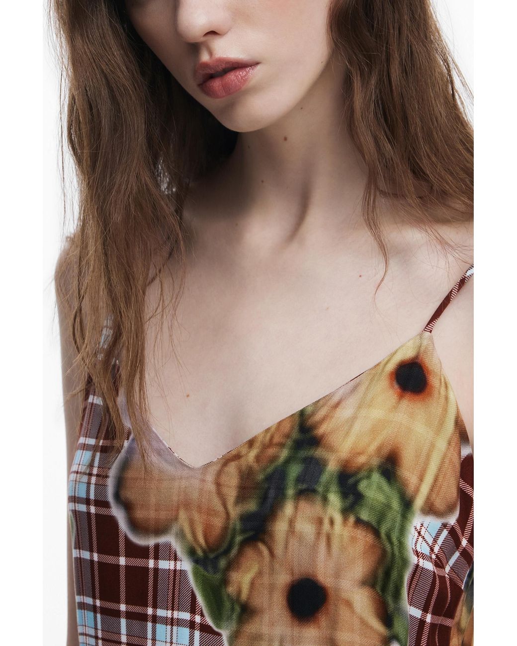 Desigual Brown Collina Strada Slip Dress, Viscose