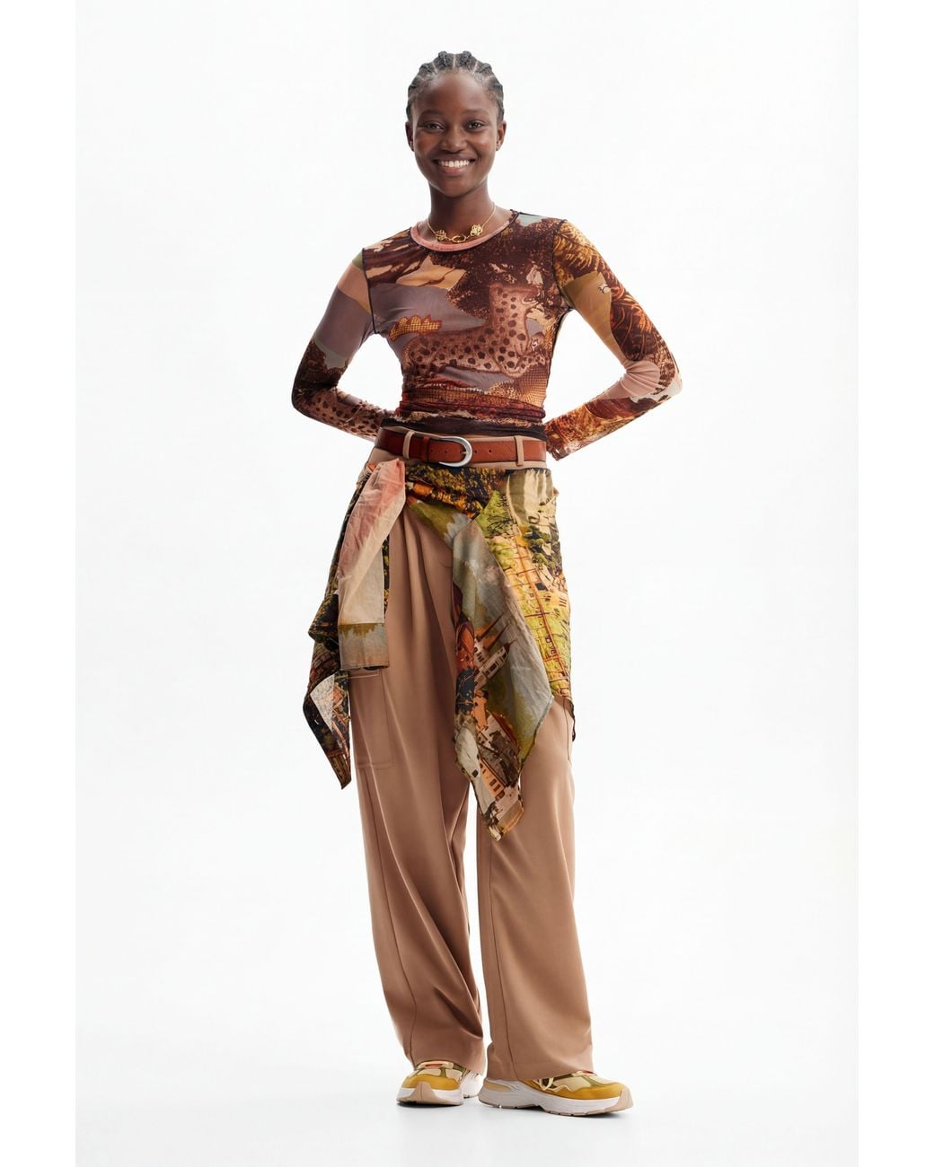 Desigual Brown M. Christian Lacroix Tailored Trousers