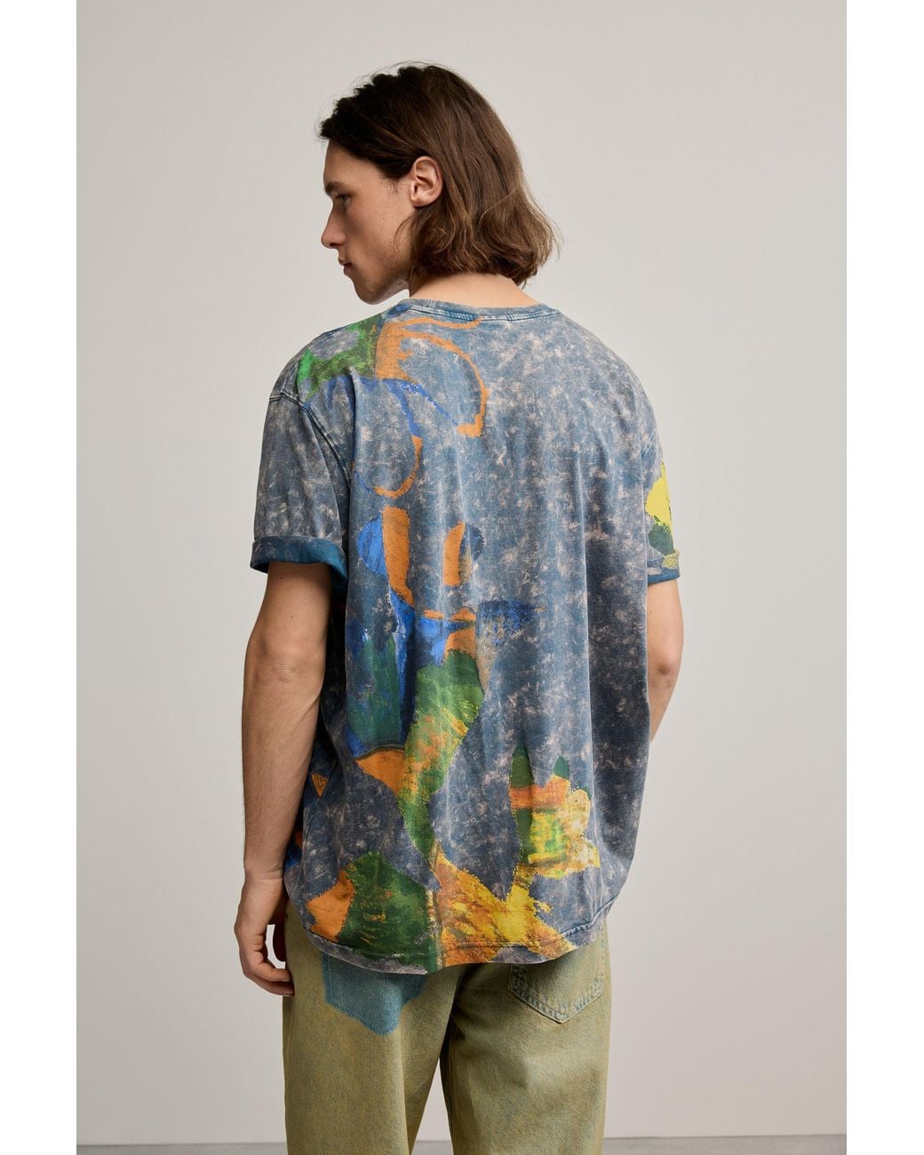 Desigual Blue Printed Arty T-Shirt, Cotton for men