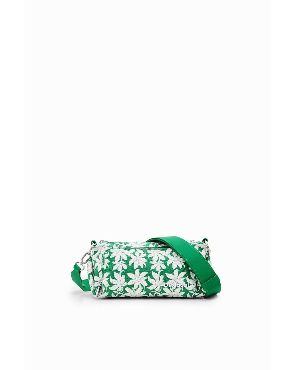 Desigual Green S Textured Floral Crossbody Bag, Polyurethane