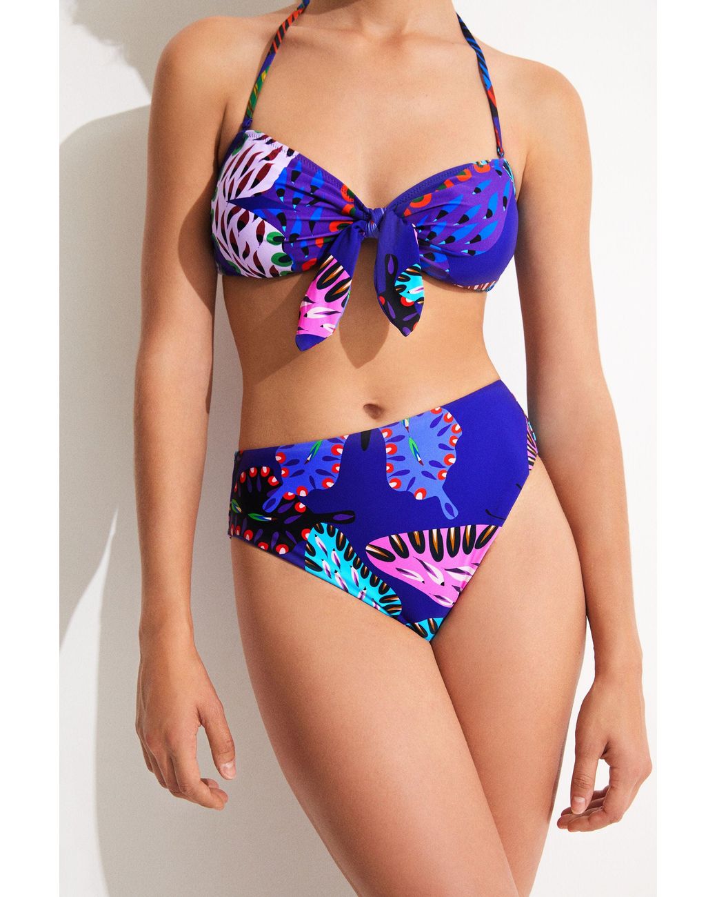 Desigual Blue Knotted Butterfly Bikini Top