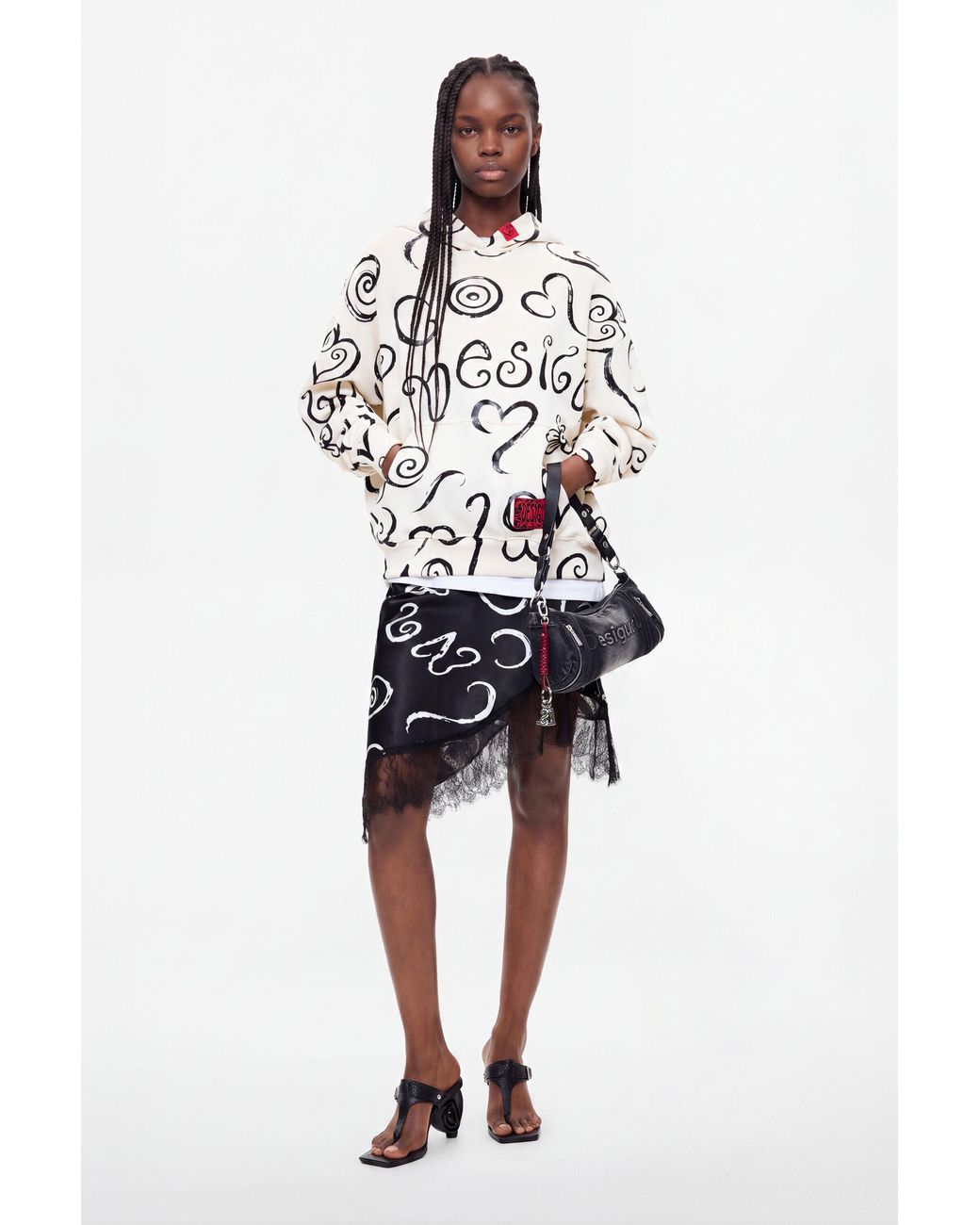 Desigual White Printed 100% Cotton Sweatshirt, Cotton