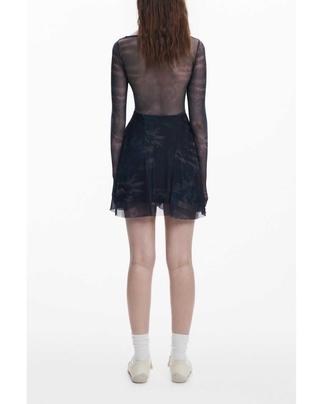 Desigual Blue Collina Strada Pleated Dress, Polyester
