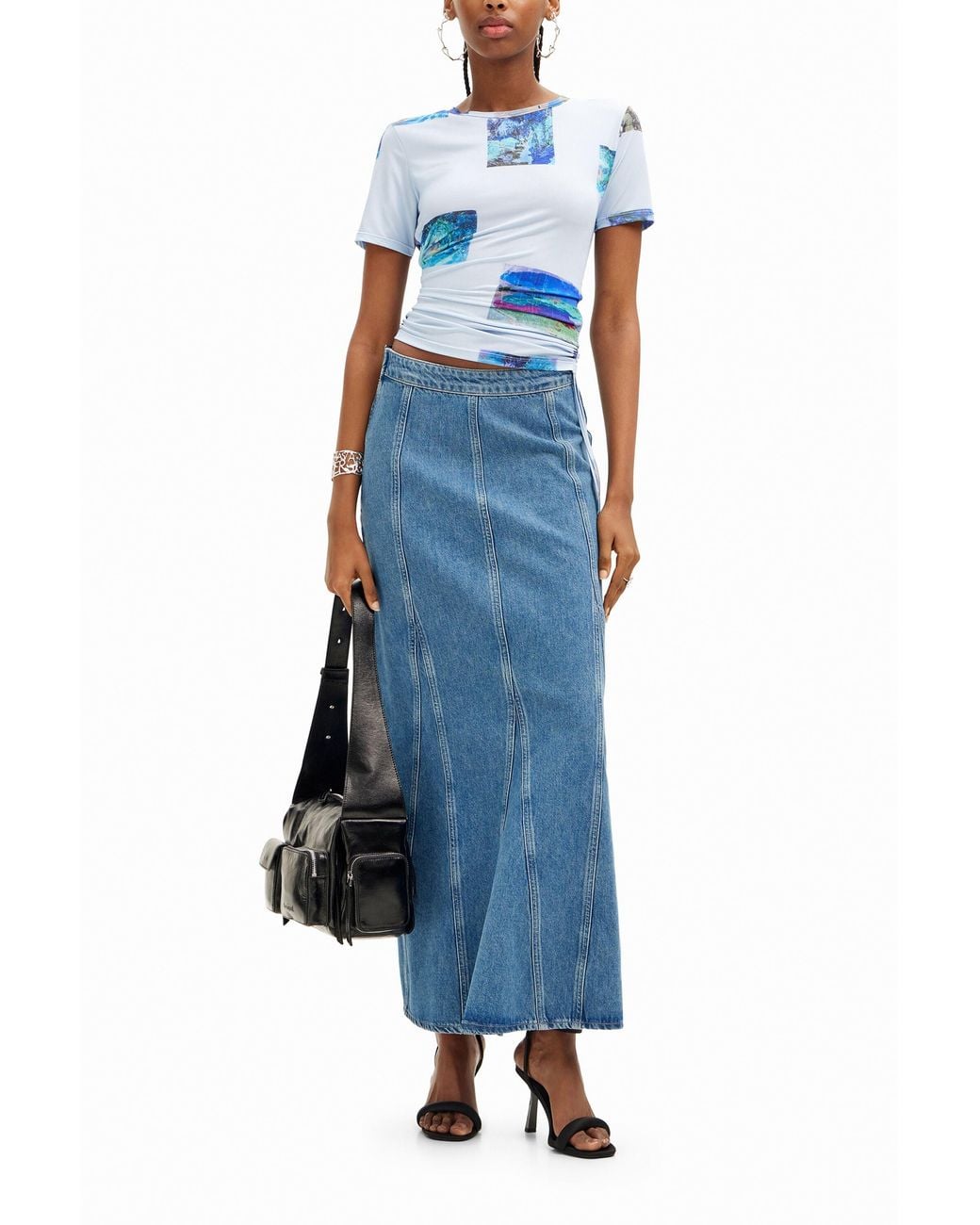 Desigual Blue M. Christian Lacroix Cut-Out T-Shirt, Polyester