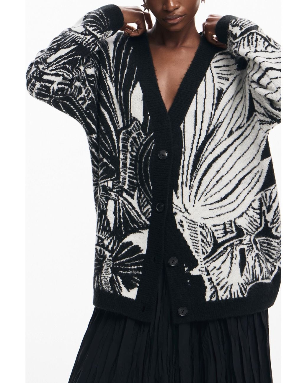 Desigual Black Printed Cardigan