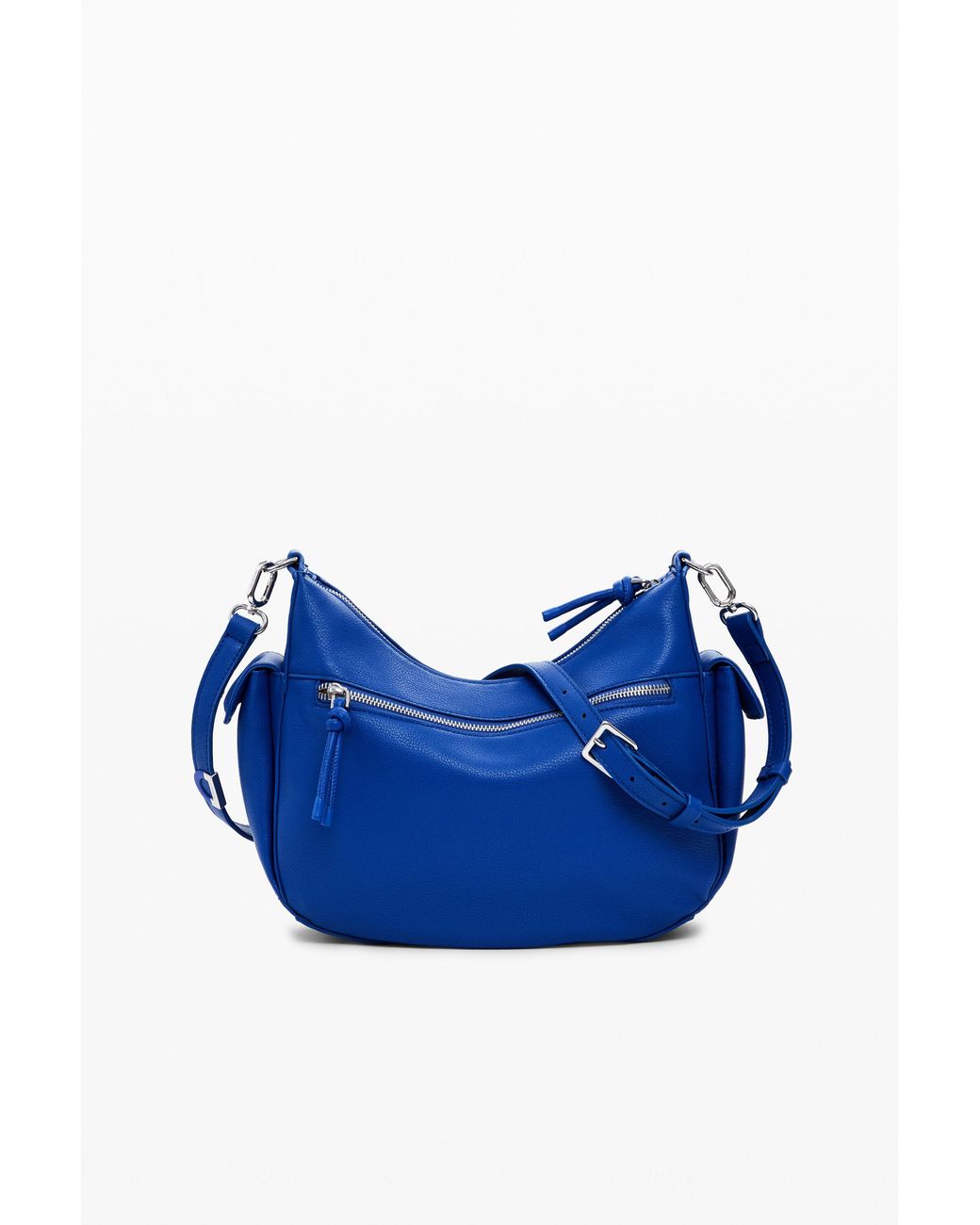 Desigual Blue Oval Bag With 3D Logo, Polyurethane