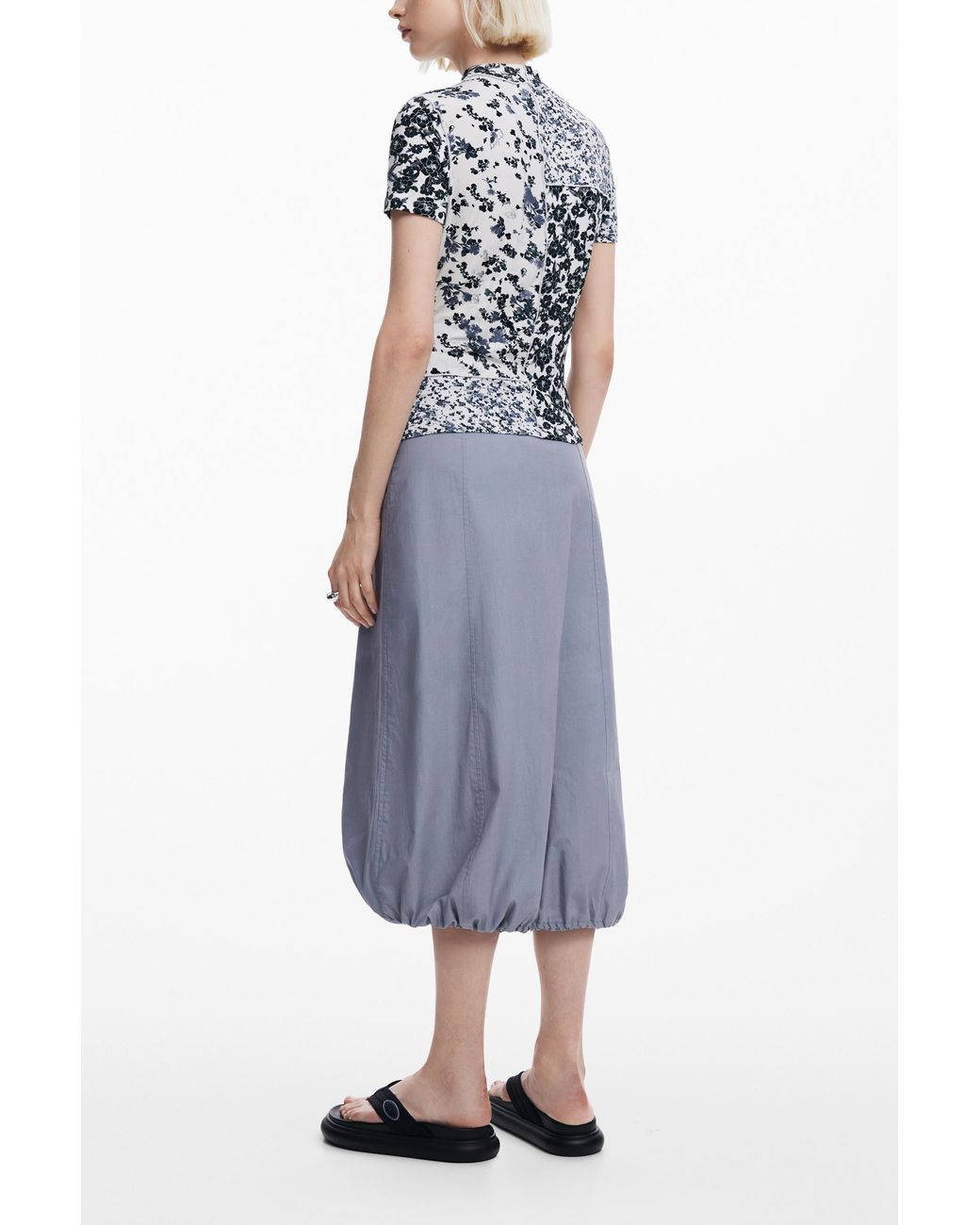 Desigual Blue Patchy Floral T-Shirt, Viscose