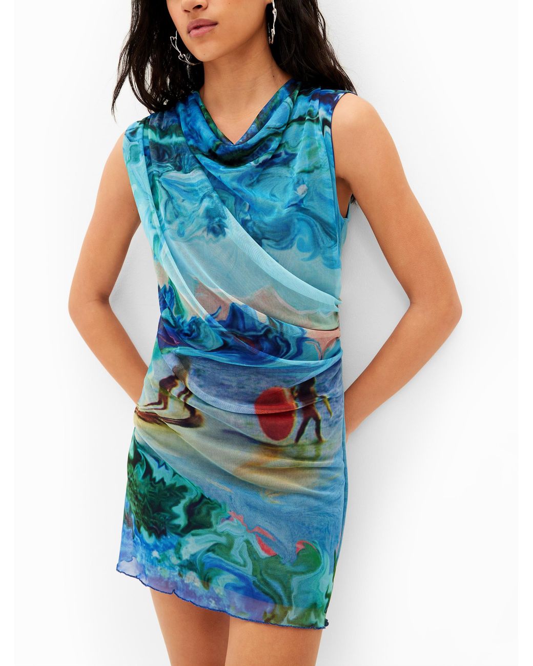 Desigual Blue M. Christian Lacroix Tulle Mini Dress, Polyester