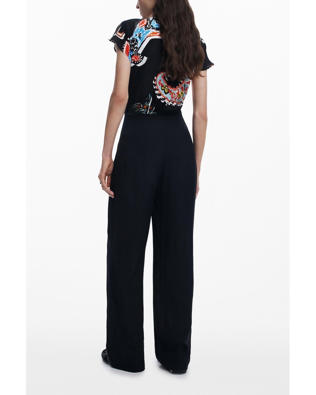 Desigual Blue Jumpsuit Designed By Mr. Christian Lacroix, Viscose