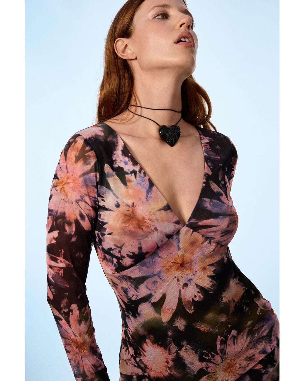 Desigual White Long-Sleeve Midi Dress