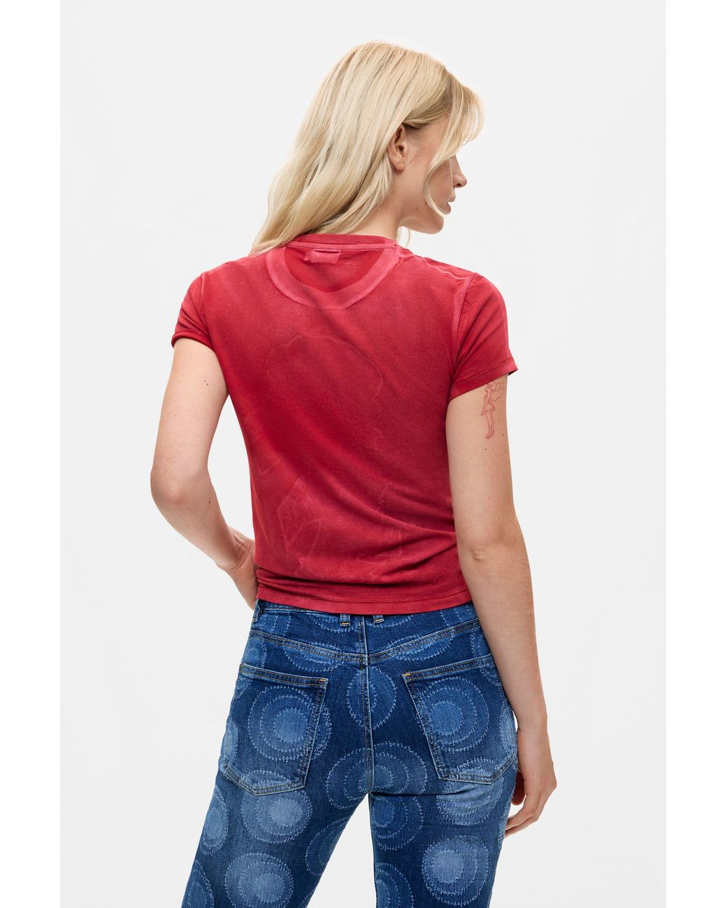 Desigual Red Printed T-Shirt, Cotton