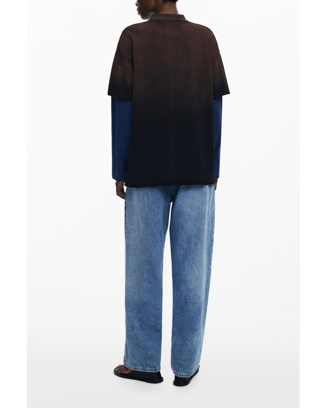 Desigual Blue Double-Sleeve Patch T-Shirt Botter, Cotton