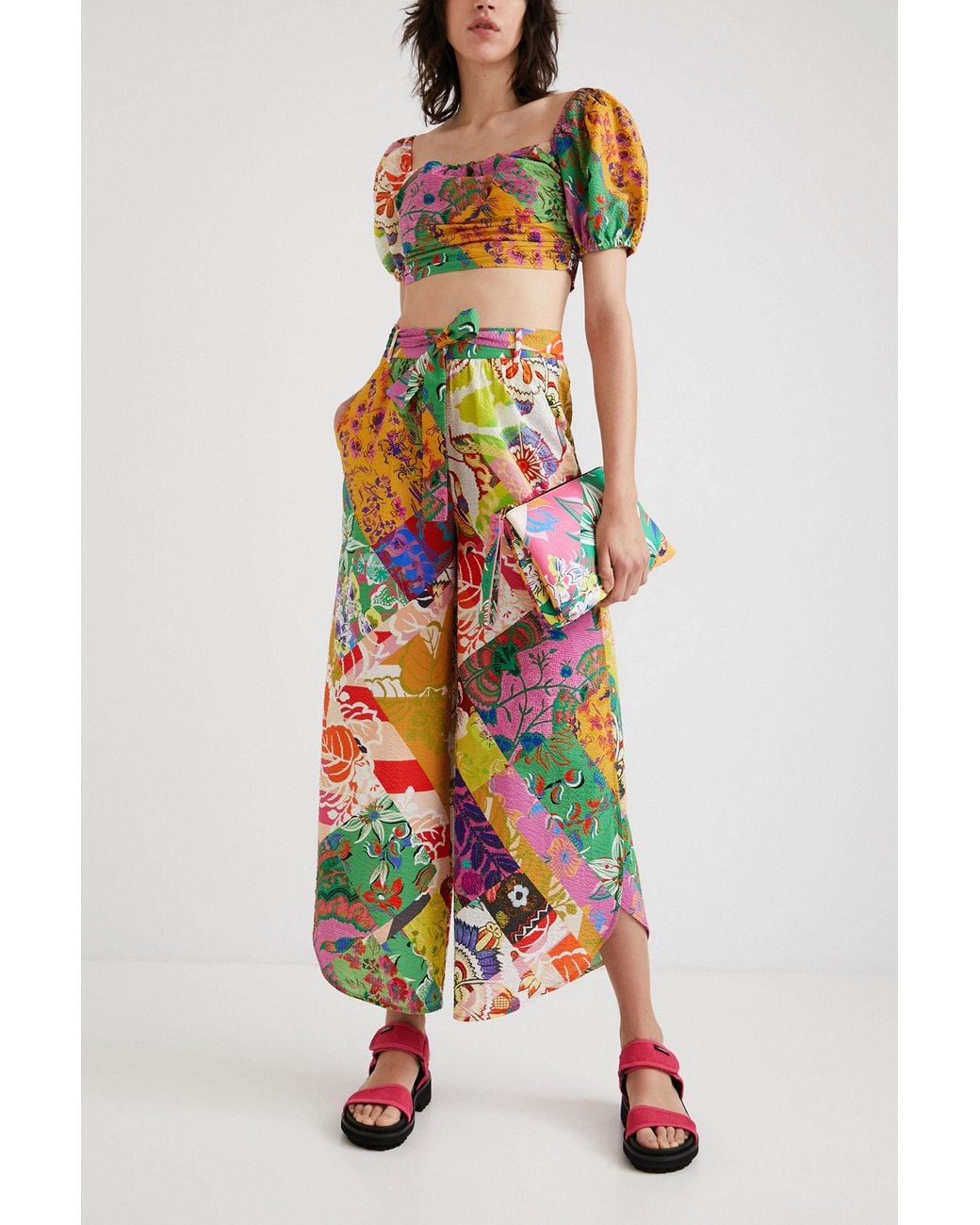 Desigual Multicolor M. Christian Lacroix Cropped Blouse, Cotton