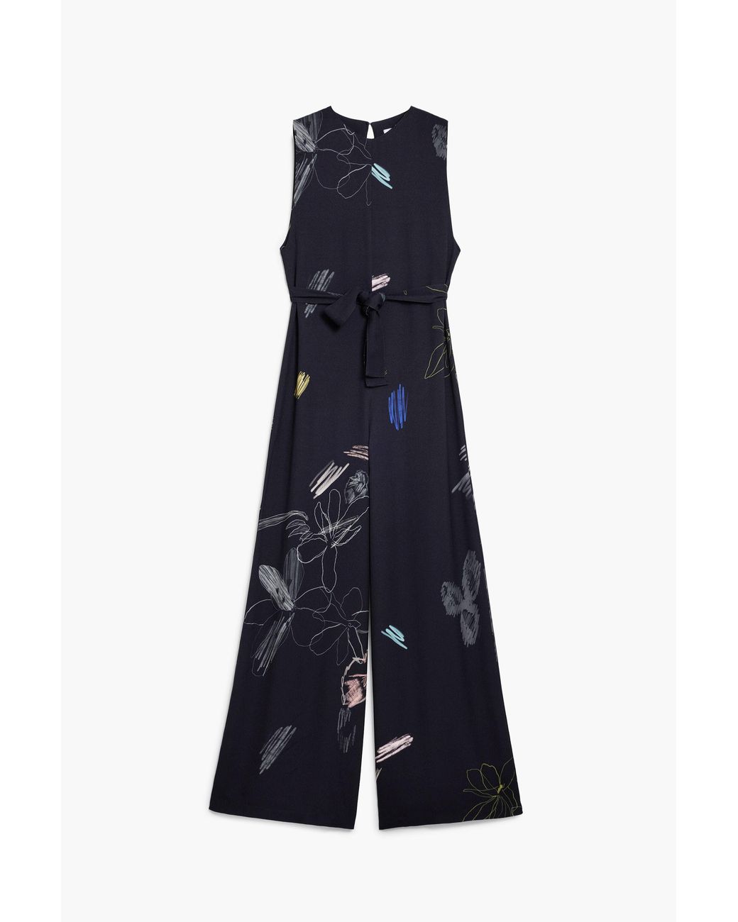 Desigual Blue Floral Palazzo Jumpsuit, Viscose